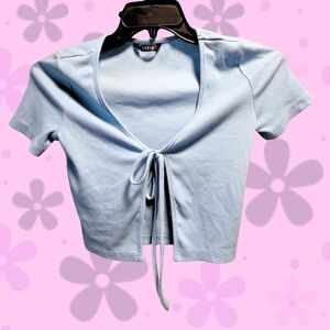 🌸 Kawaii Pastel Princess Tie-Front Crop 🌸